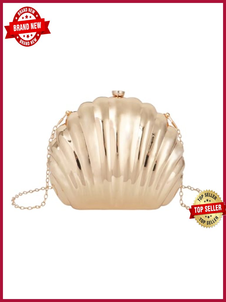Acrylic Shell Shape Clutch Evening Bag Crossbody Chain Box Purse